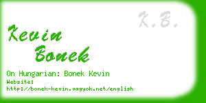 kevin bonek business card